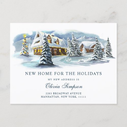 Winter Country Christmas Moving Announcement Postcard