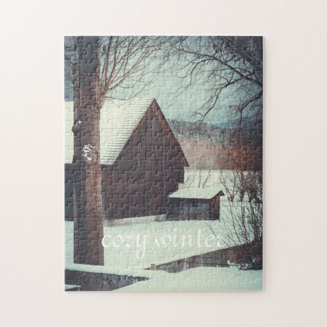 Winter country landscape jigsaw puzzle (Vertical)