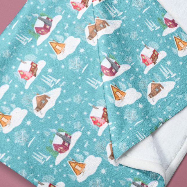 Winter Cozy Cabin Pattern  Fleece Blanket (Creator Uploaded)