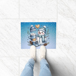 Winter Cozy Snowman Doormat