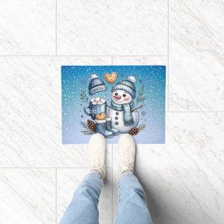 Winter Cozy Snowman Doormat