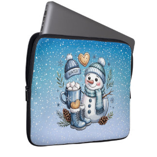 Winter Cozy Snowman Laptop Sleeve