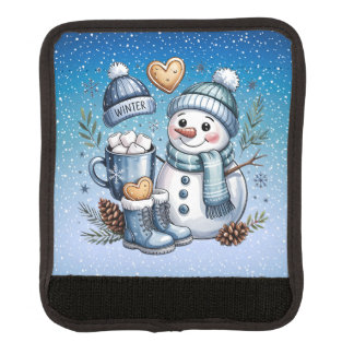 Winter Cozy Snowman Luggage Handle Wrap