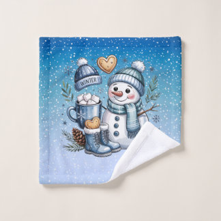 Winter Cozy Snowman Wash Cloth