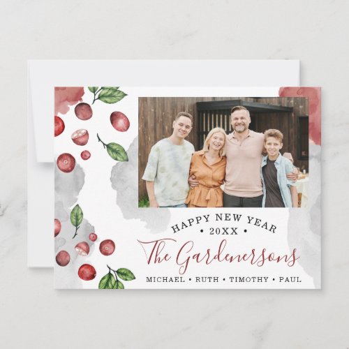 Winter Cranberries Photo New Year  Postcard