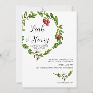 Winter Cranberry Wedding Invite