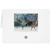 Winter crane bird illustration greeting card (Back Horizontal)