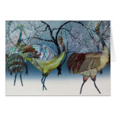 Winter crane birds in snow illustration  (Front Horizontal)