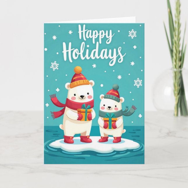 Winter Creatures Holiday Card (Front)
