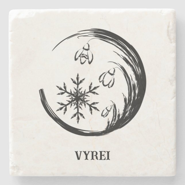 Winter Crest Stone Coaster (Front)