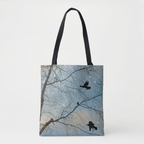 Winter Crows Tote Bag
