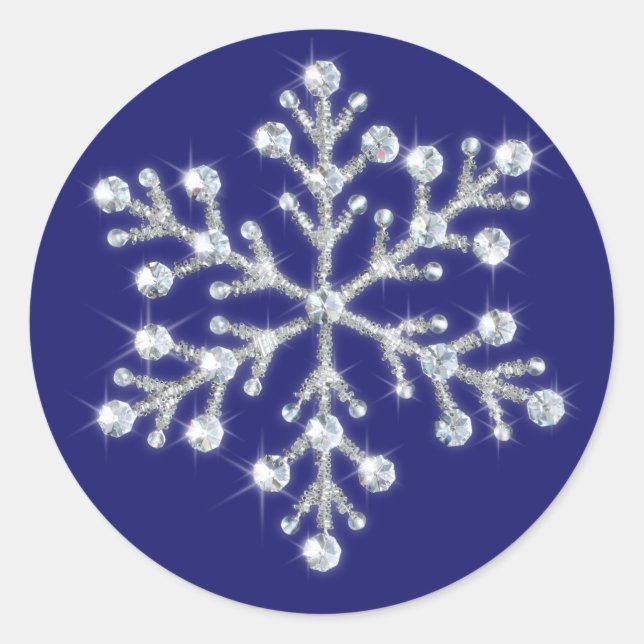 Winter Crystal Snowflake Sticker indigo (Front)