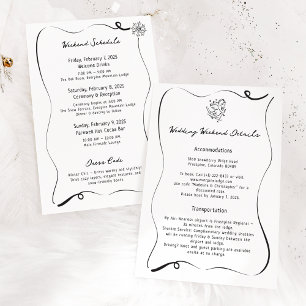 Winter Cupid Ski Wedding Details Card