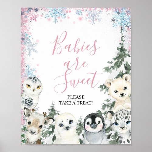 Winter Cute Babies Are Sweet Please Take A Treat Poster