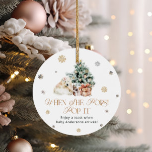 Winter Cute Bear Pop it When She Pops Baby Shower Favor Tags