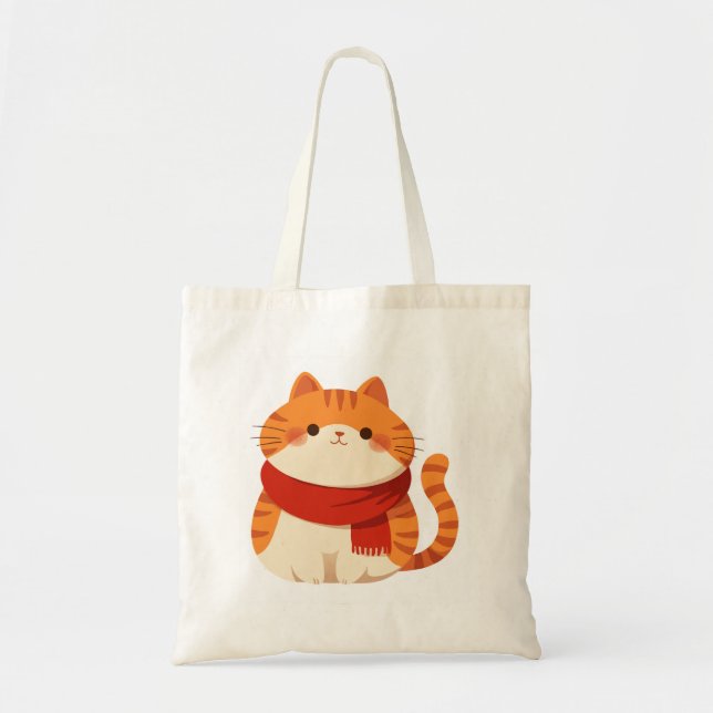 Winter Cute Cat Tote Bag (Front)
