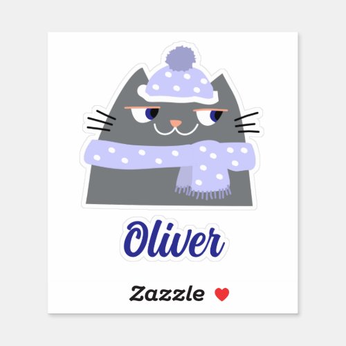 Winter Cute Kawaii Kitten Sticker