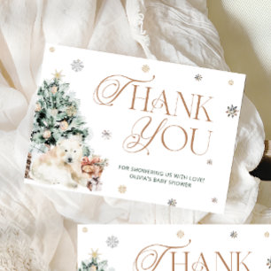 Winter Cute Polar Bear Baby Shower Thank You Card