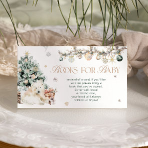Winter Cute Polar Bear Books for Baby Ticket Enclosure Card