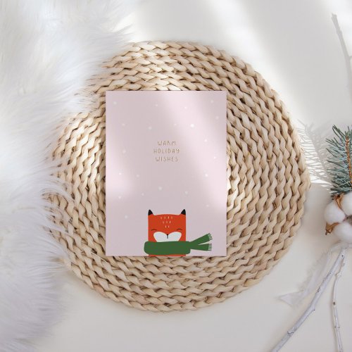 Winter Cute Scandi Fox Modern Christmas Holiday Card