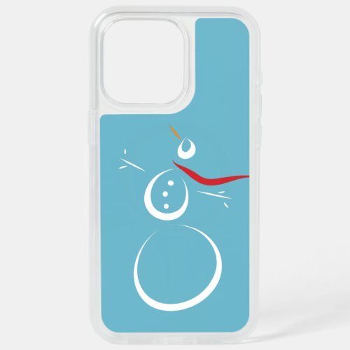 Winter Cyan Cute Snowman iPhone 15 Pro Max Case