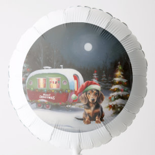 Winter Dachshund Caravan Christmas Adventure  Balloon