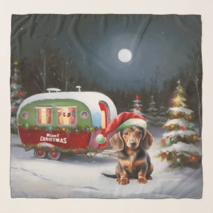 Winter Dachshund Caravan Christmas Adventure Scarf