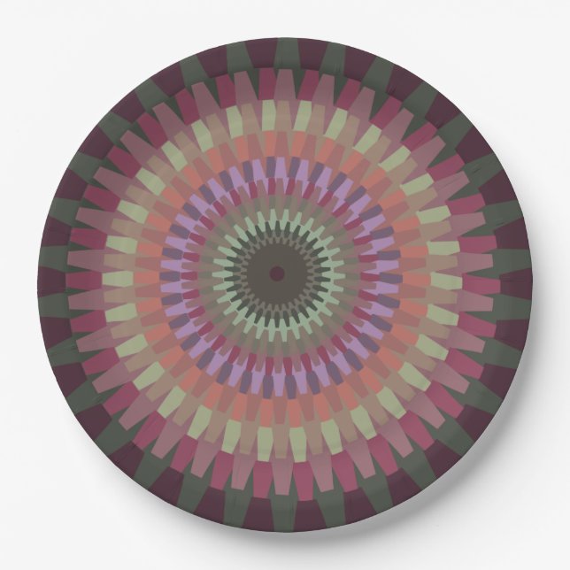 Winter Dahlia in Warm Muted Colors - Alt Paper Plates (Front)