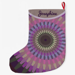 Winter Dahlia - Purple Evening Colors Personalized Large Christmas Stocking