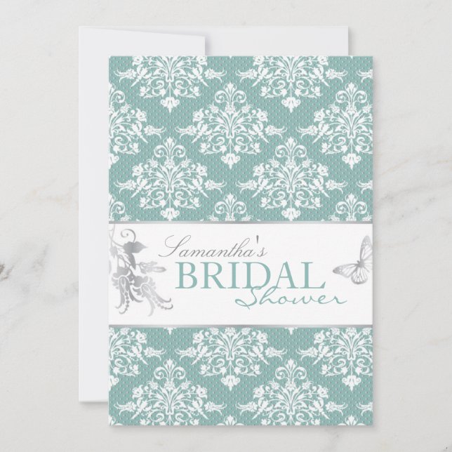 Winter Damask BRS Invitation Card (Front)