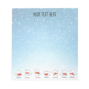 Winter Dance Mice Notepad