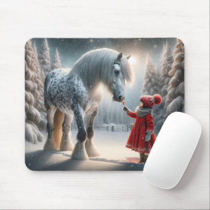 Winter Dapple Gray Horse Mouse Pad