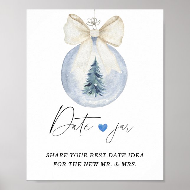 Winter date night ideas. Date jar bridal game Poster (Front)