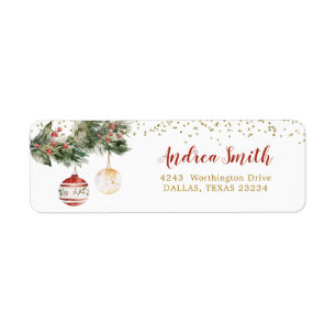 Winter Deck the Halls Bridal Shower Address Label