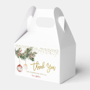 Winter Deck the Halls Bridal Shower Favor Boxes