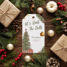 Winter Deck the Halls Bridal Shower gift tags