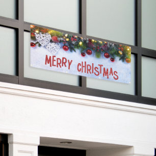 Winter Decor Ornaments Merry Christmas Outdoor Banner