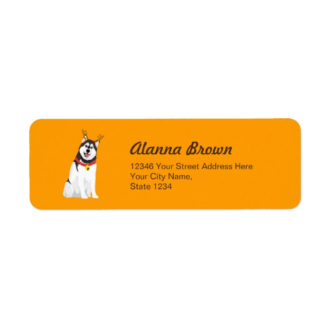 Winter Deer Alaskan Malamute Dog for Dog Lovers Label (Front)
