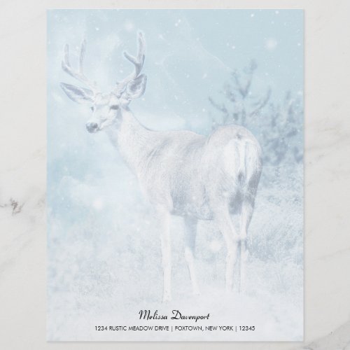 Winter Deer and Pine Trees Personalized