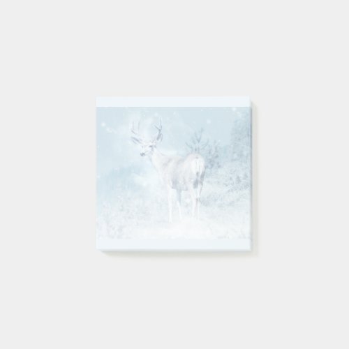 Winter Deer and Pine Trees Post_it Notes