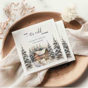 Winter Deer Baby It's Cold Outside Baby Shower Napkins
