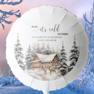 Winter Deer Baby Its Cold Outside Woodland Balloon