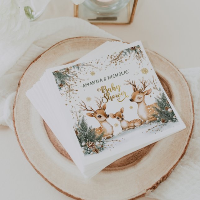 Winter Deer Baby Shower Napkins (Creator Uploaded)