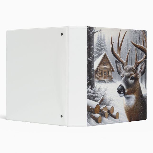 Winter deer/Buck art 3 Ring Binder (Background)