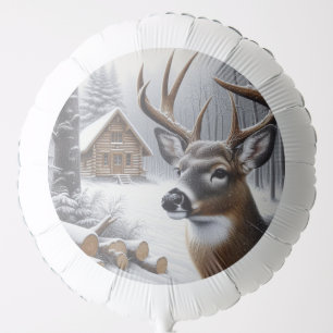 Winter deer/Buck art Balloon
