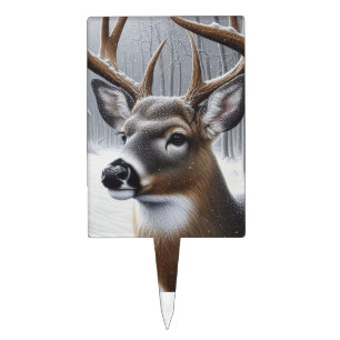 Winter deer/Buck art Cake Topper