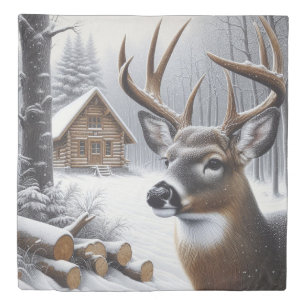 Winter deer/Buck art Duvet Cover