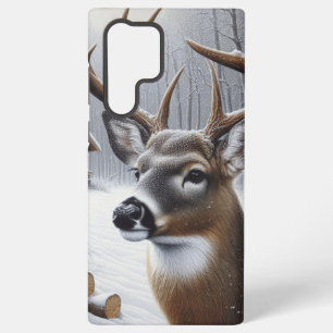 Winter deer/Buck art Samsung Galaxy S22 Ultra Case
