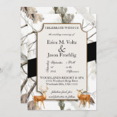 Winter Deer Camouflage Wedding Invitation (Front/Back)
