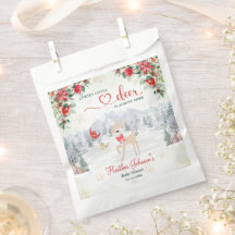 Winter Deer Christmas Snowflake Baby Shower